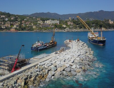 Intervento di ripristino del molo di sopraflutto del Porto di Santa Margherita Ligure